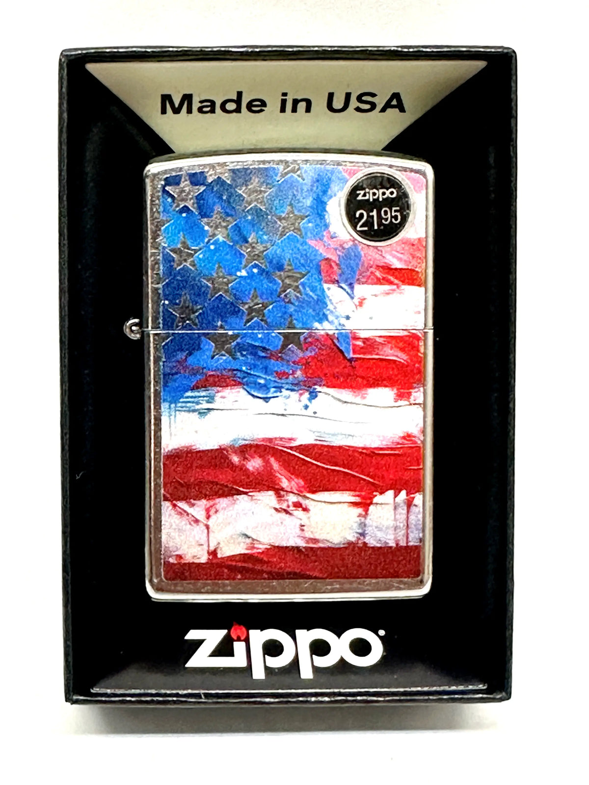 2026 Painted American Flag 47460 Zippo Lighter - Hers and His Treasures