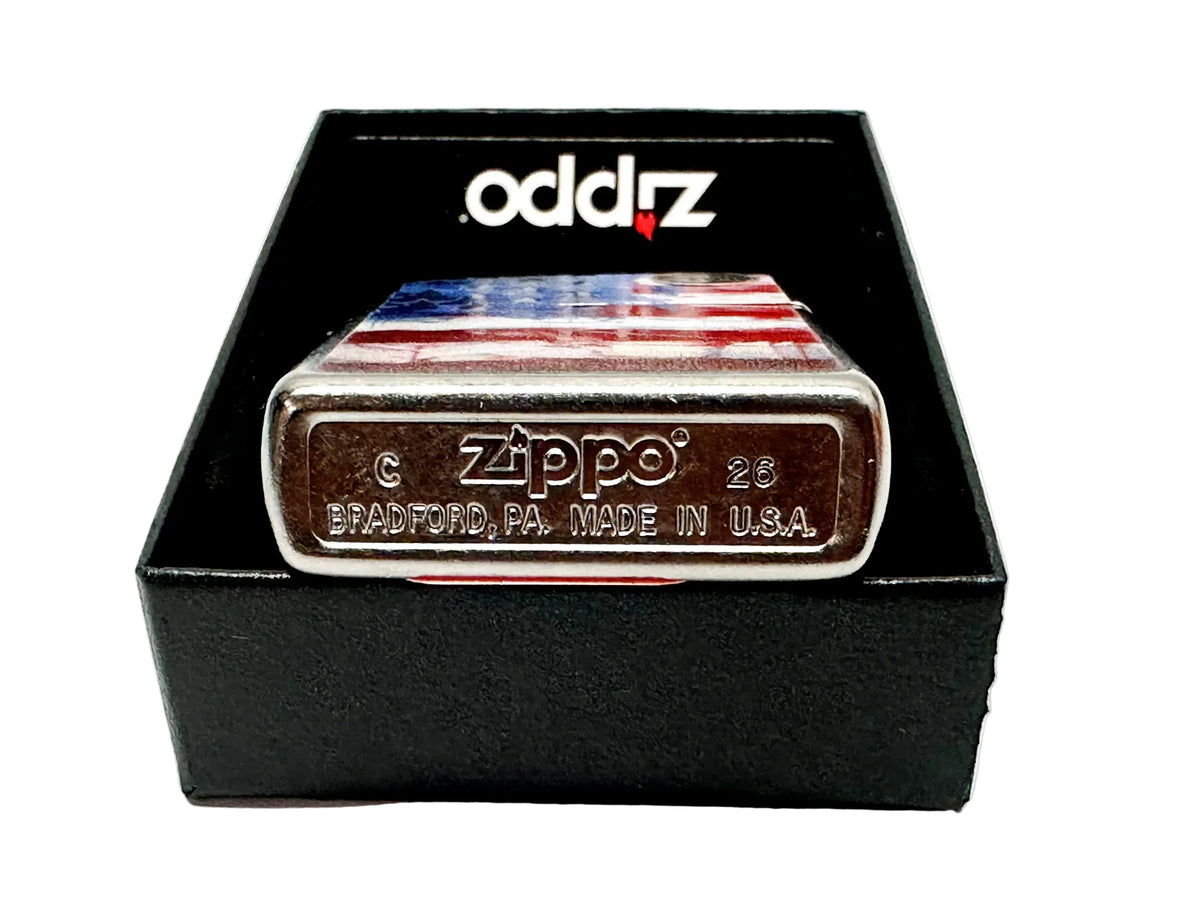 2026 Painted American Flag 47460 Zippo Lighter - Hers and His Treasures