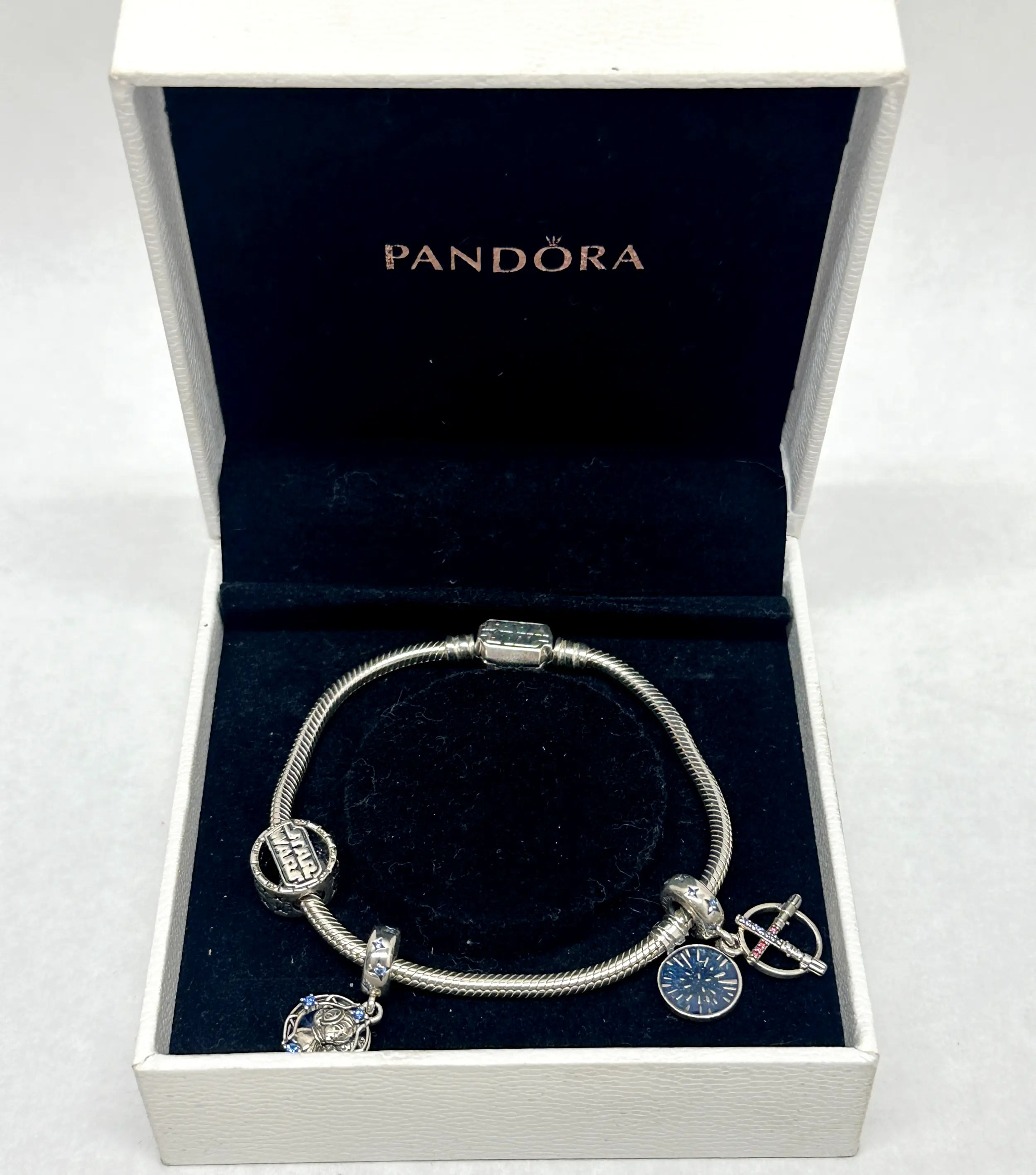 Pandora Star Wars Sterling Silver Bracelet with Three Charms