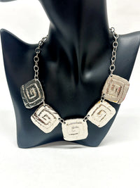 1980's Park Lane Etruscan Swirl Silver Tone Choker Necklace - Hers and His Treasures