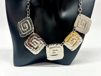 1980's Park Lane Etruscan Swirl Silver Tone Choker Necklace - Hers and His Treasures