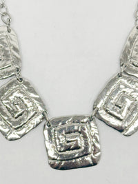 1980's Park Lane Etruscan Swirl Silver Tone Choker Necklace - Hers and His Treasures