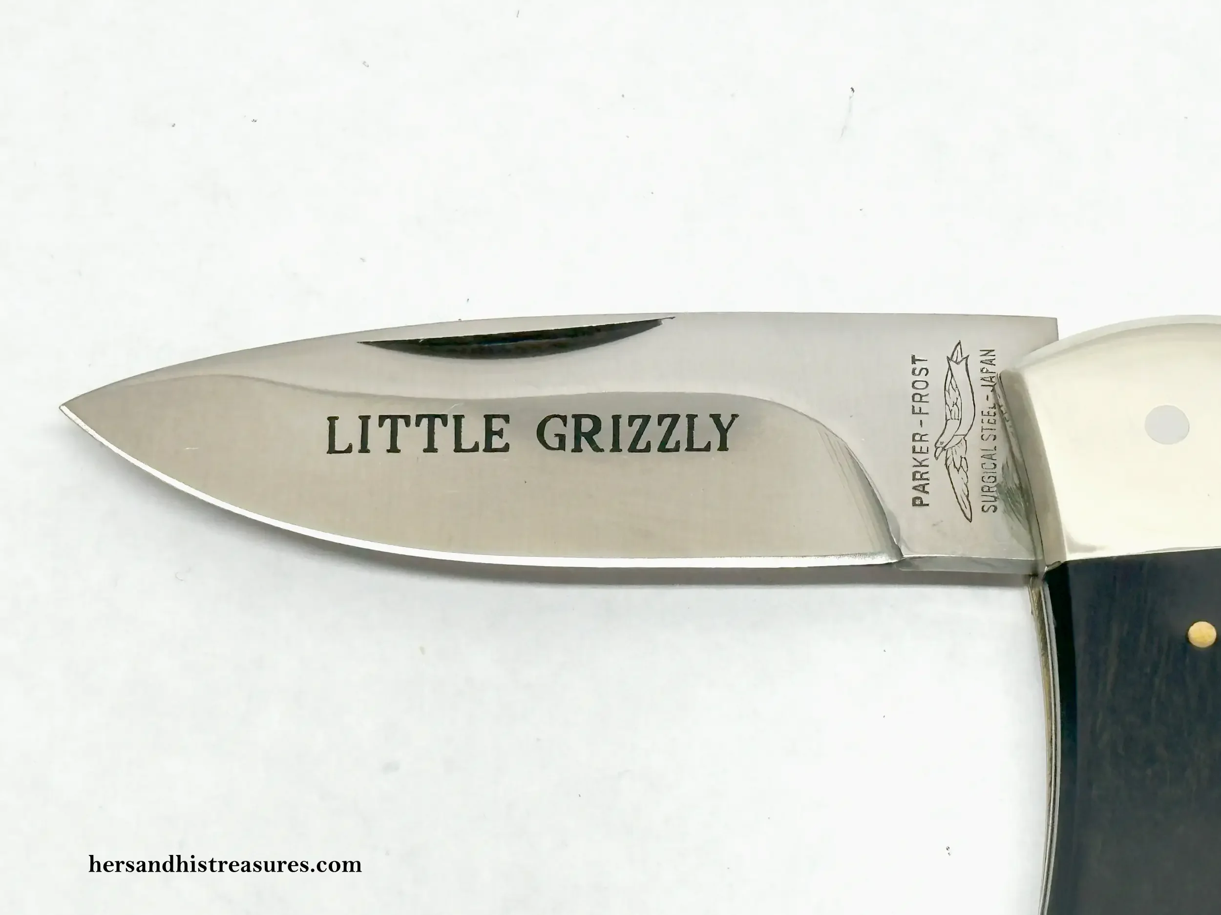 Vintage Parker Frost Little Grizzley Wood Lockback Pocket Knife