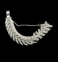 Pegasus Coro Silver Tone Leaf Chevron Link Bracelet - Hers and His Treasures