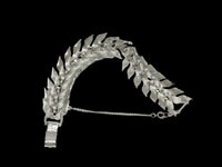 Pegasus Coro Silver Tone Leaf Chevron Link Bracelet - Hers and His Treasures