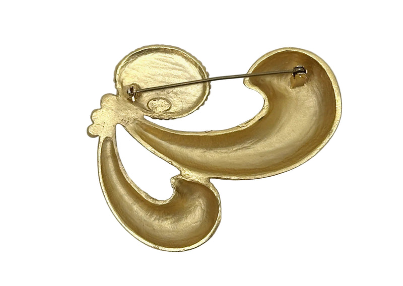 Pisces Signed Green Cabochon Brooch Pin - Hers and His Treasures