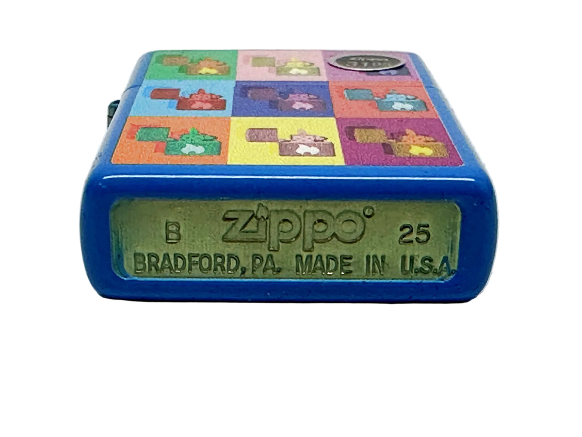 2025 Pop Art Design Sky Blue Matte Zippo Lighter - Hers and His Treasures