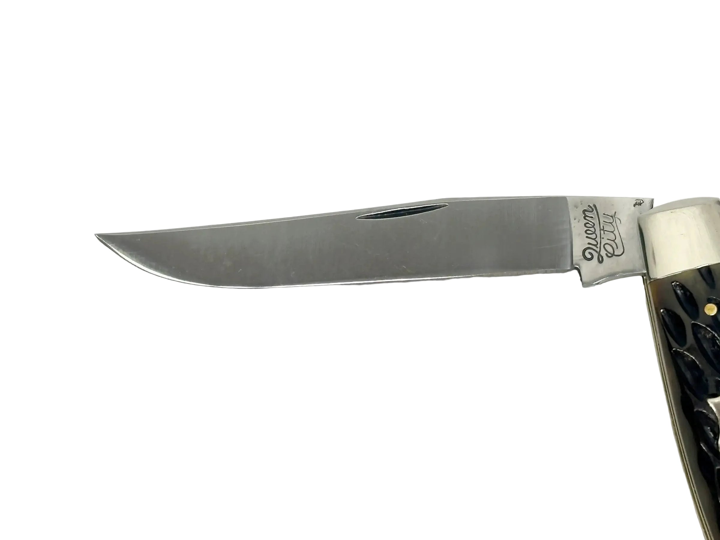 Queen City #27 Green Bone Muskrat Pocket Knife - Hers and His Treasures