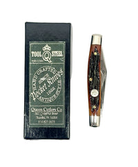 Queen Cutlery #2 Honey Amber Bone Jack Knife - Hers and His Treasures
