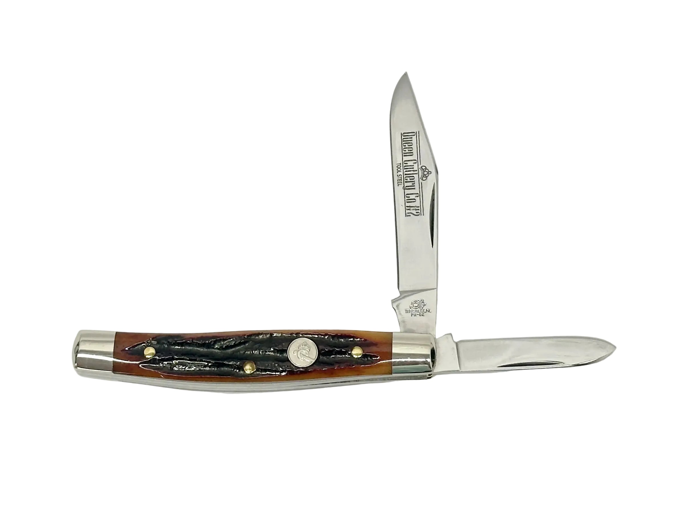 Queen Cutlery #2 Honey Amber Bone Jack Knife - Hers and His Treasures