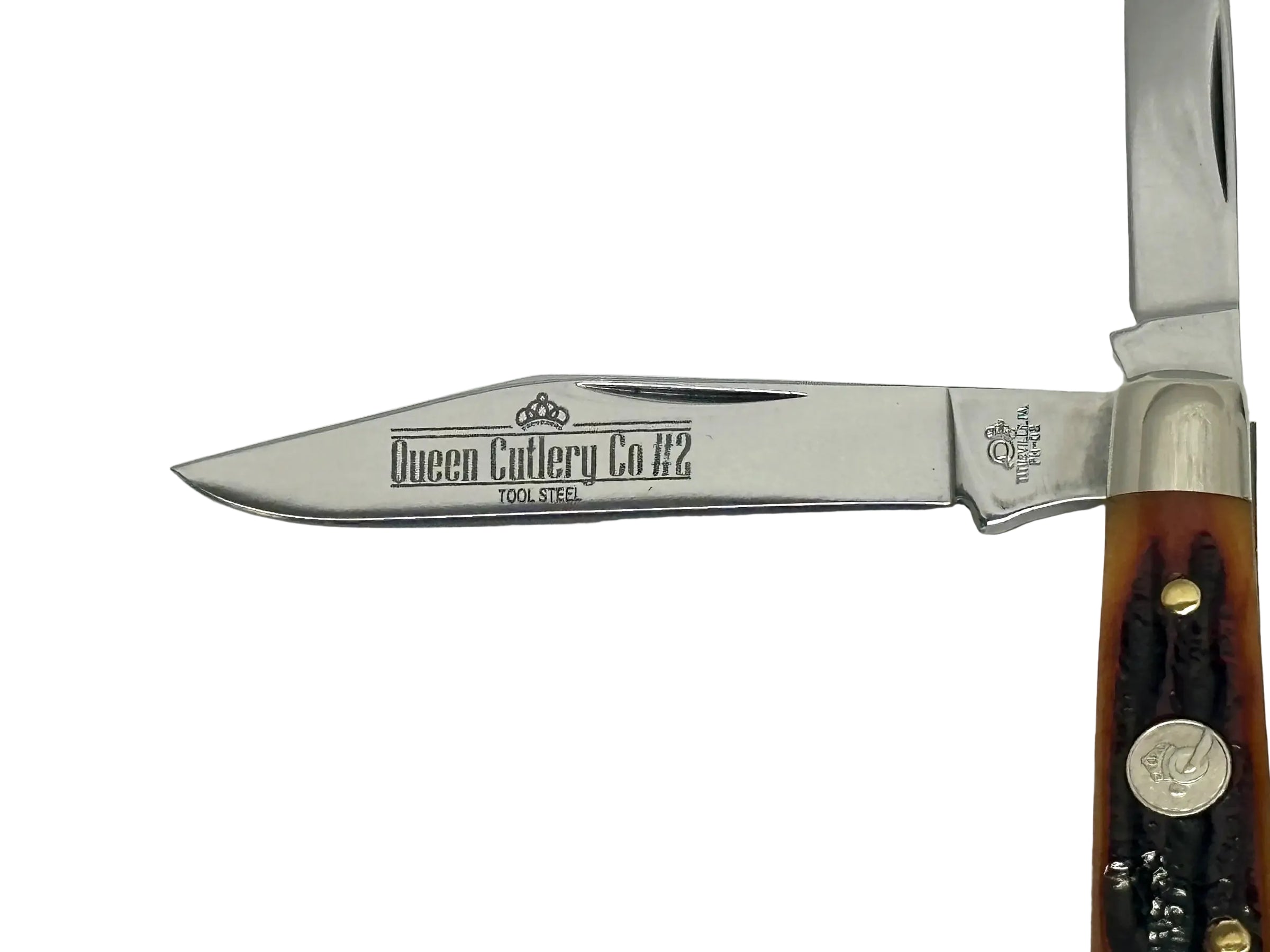 Queen Cutlery #2 Honey Amber Bone Jack Knife - Hers and His Treasures