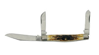 Queen Cutlery #26 Stag 3 Blade Stockman Pocket Knife - Hers and His Treasures