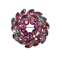 1950's Regency Purple Rhinestone Wreath Brooch - Hers and His Treasures