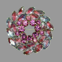 1950's Regency Purple Rhinestone Wreath Brooch - Hers and His Treasures