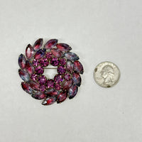 1950's Regency Purple Rhinestone Wreath Brooch - Hers and His Treasures