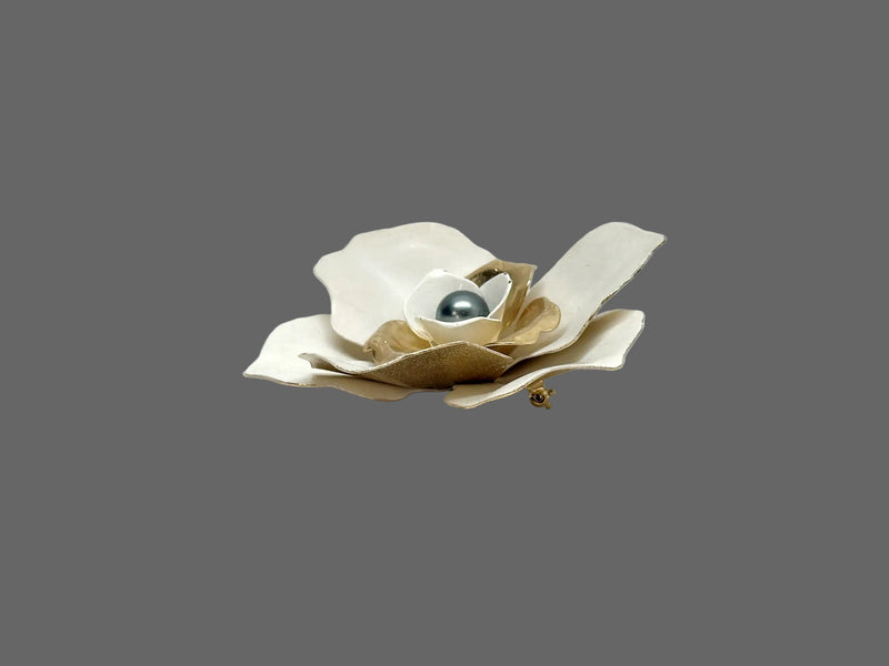 Vintage Sarah Coventry Camellia Brooch Pin - Hers and His Treasures