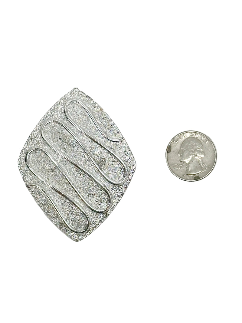 1961 Sarah Coventry Silvery Nile Brooch Pin or Pendant - Hers and His Treasures