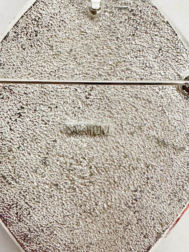 1961 Sarah Coventry Silvery Nile Brooch Pin or Pendant - Hers and His Treasures