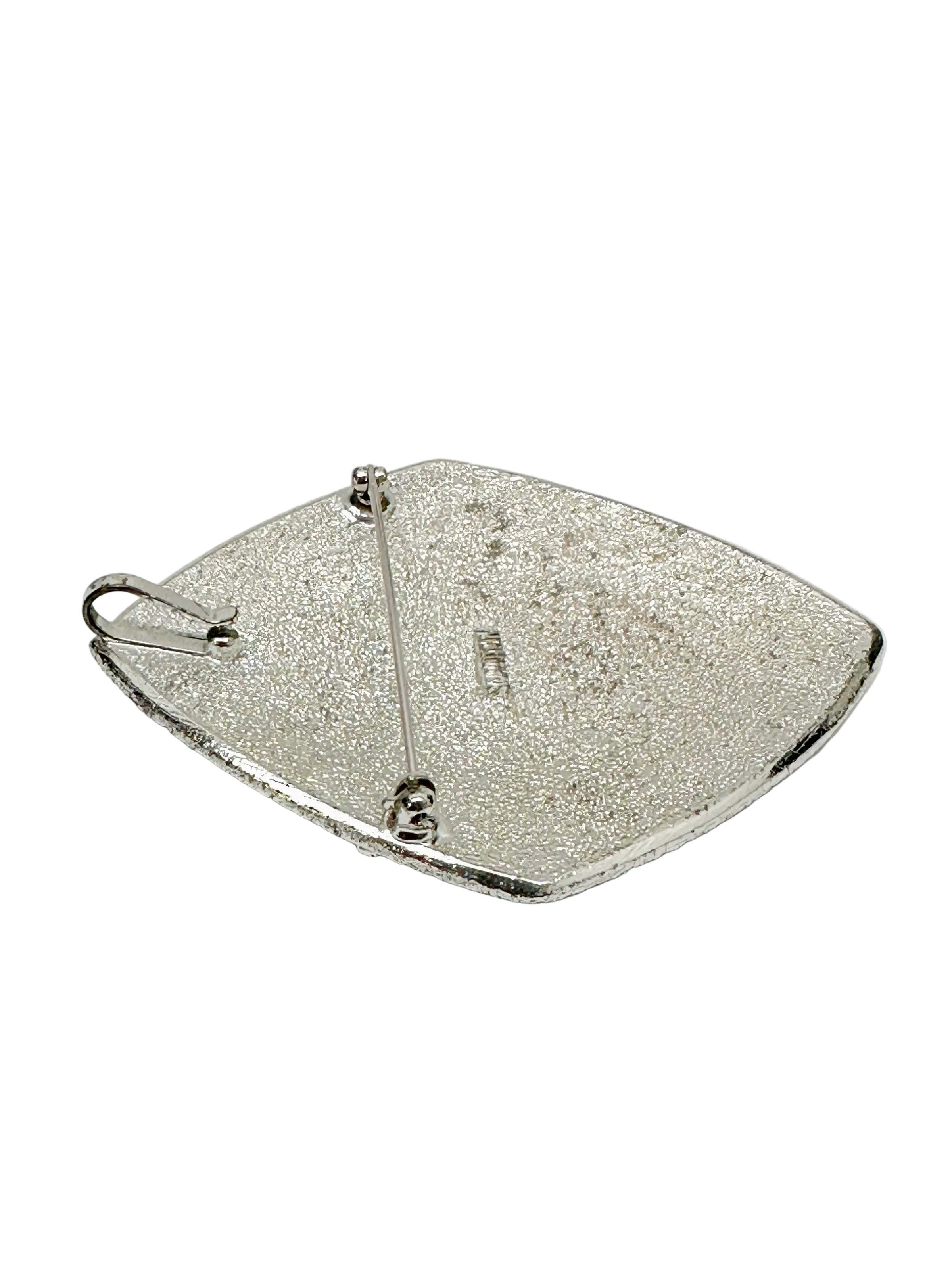 1961 Sarah Coventry Silvery Nile Brooch Pin or Pendant - Hers and His Treasures