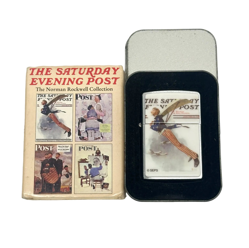 2002 Flying Uncle Saturday Evening Post Zippo Lighter - Hers and His Treasures