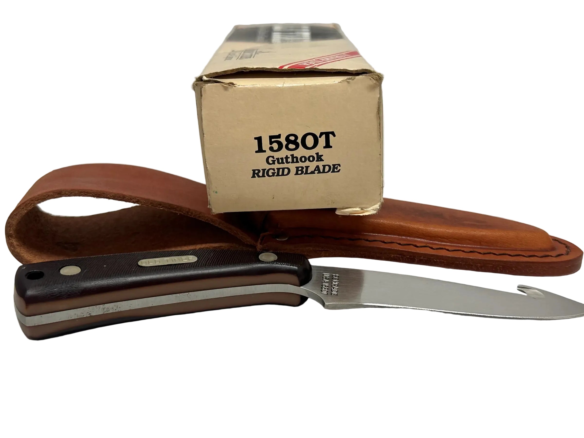 Schrade USA 158OT Old Timer Guthook Rigid Blade Pocket Knife - Hers and His Treasures