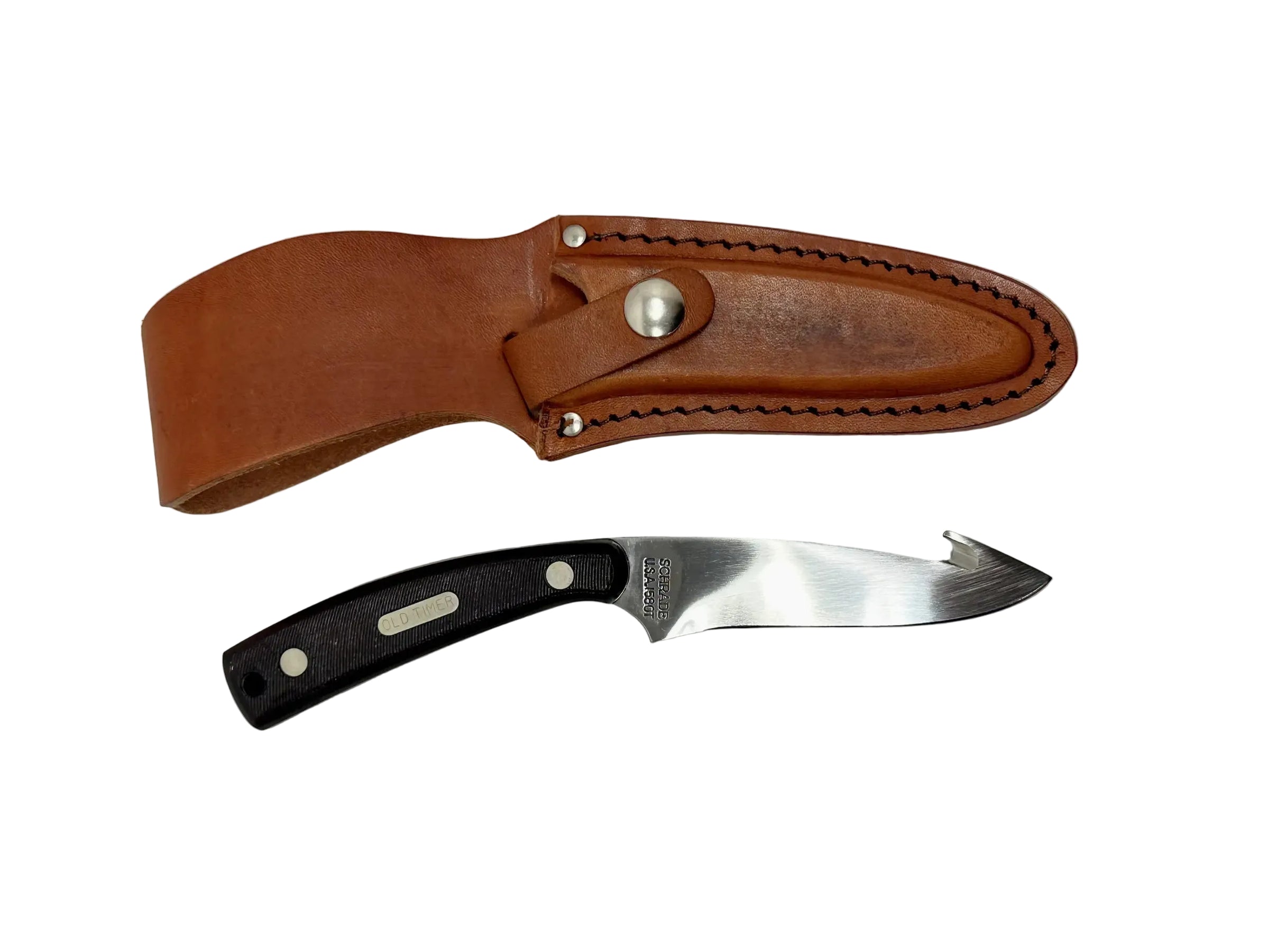 Schrade USA 158OT Old Timer Guthook Rigid Blade Pocket Knife - Hers and His Treasures