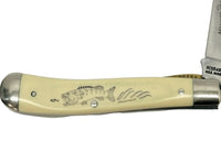 Schrade Cutlery SC-503 Bass Scrimshaw Trapper Pocket Knife - Hers and His Treasures