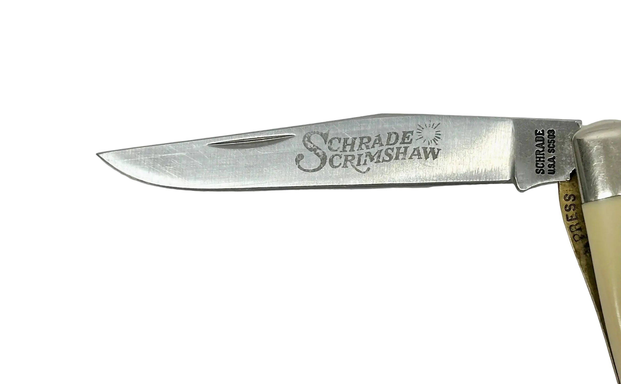 Schrade Cutlery SC-503 Bass Scrimshaw Trapper Pocket Knife - Hers and His Treasures