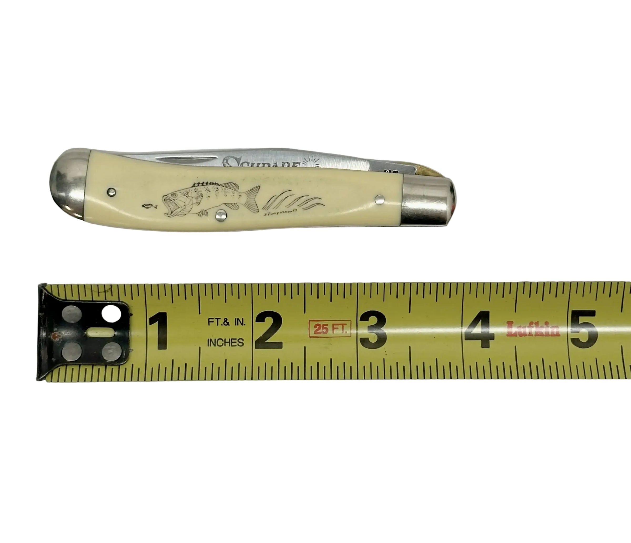 Schrade Cutlery SC-503 Bass Scrimshaw Trapper Pocket Knife - Hers and His Treasures