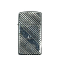XI 1995 Slim Diagonal Lines "Bright Cut" Zippo Lighter - Hers and His Treasures