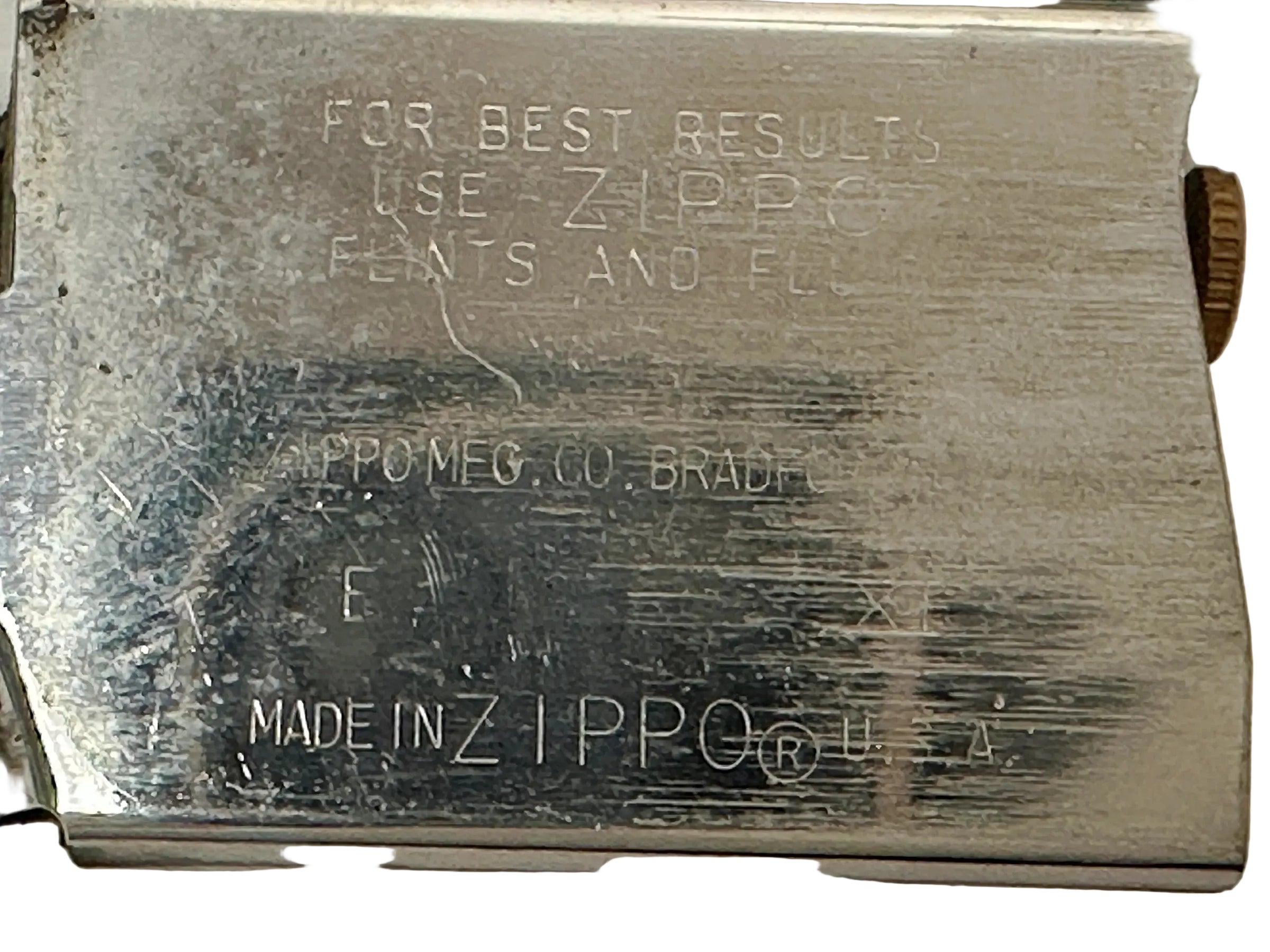 XI 1995 Slim Diagonal Lines "Bright Cut" Zippo Lighter - Hers and His Treasures