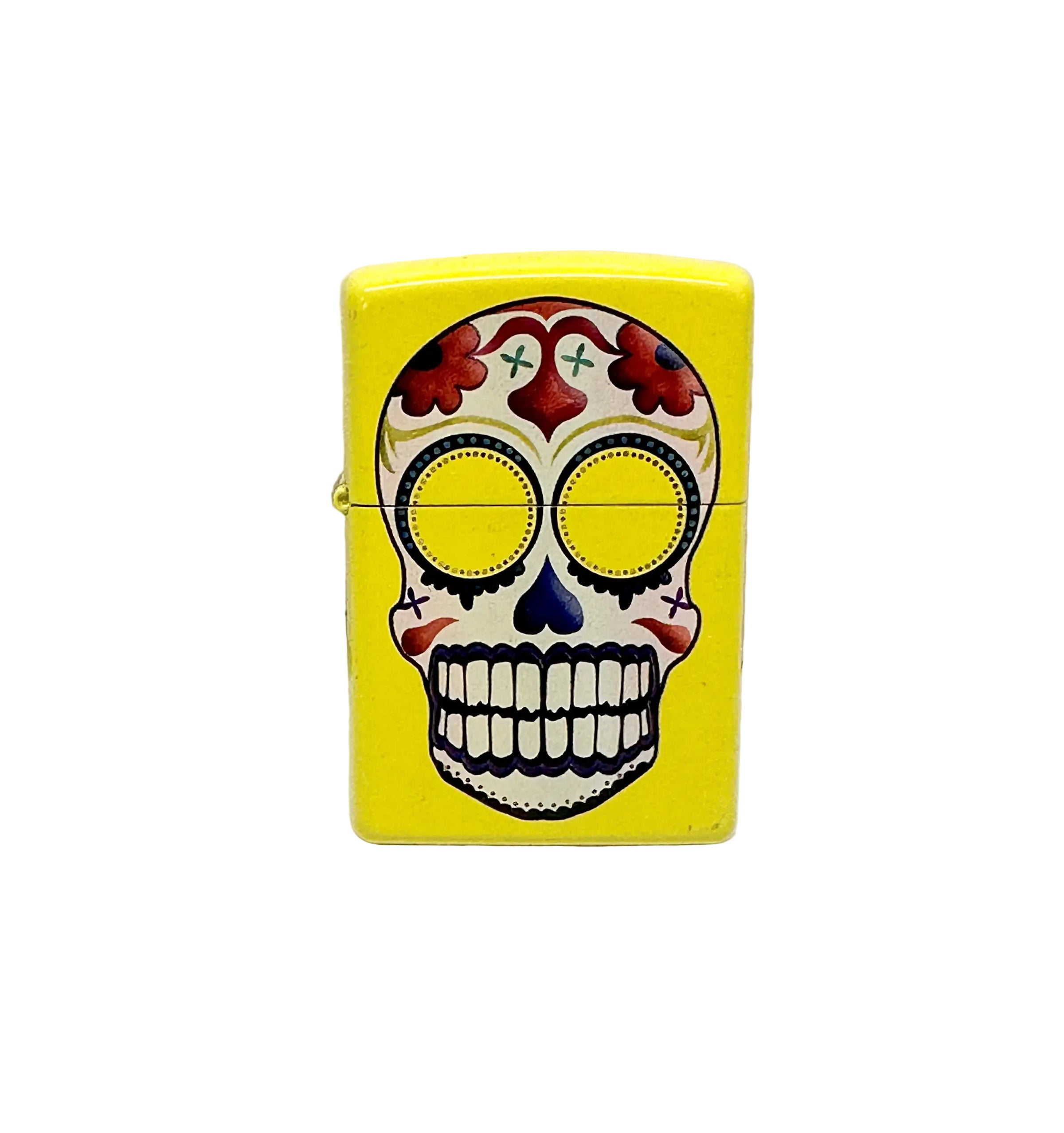 2014 Sugar Skull Day of the Dead Lemon Matte Zippo Lighter - Hers and His Treasures