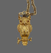 Vintage Tancer II Gold Tone Owl Necklace with Movable Glasses - Hers and His Treasures