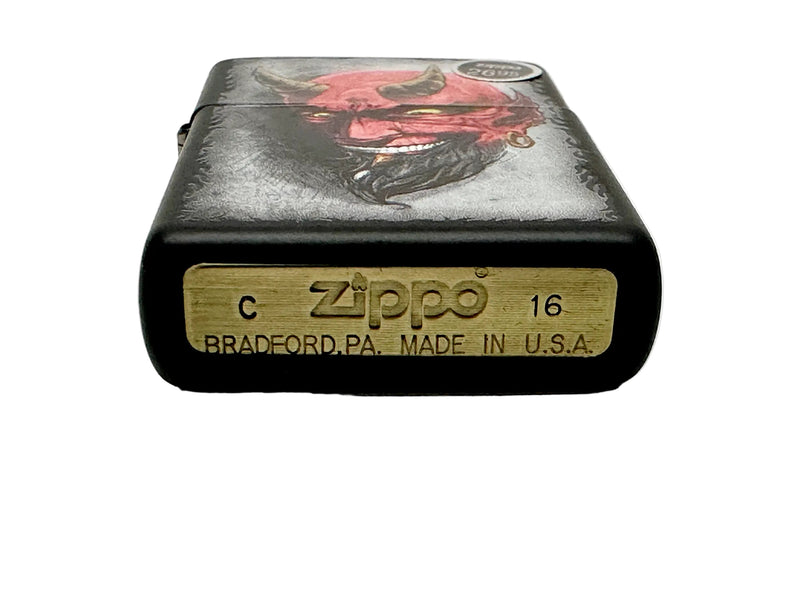 2016 28862 Tattoo Devil Black Matte Zippo Lighter - Hers and His Treasures