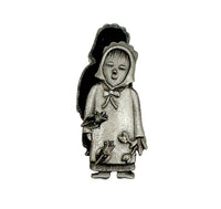 Vintage Torino Pewter Woman with Rose Earrings Box Set - Hers and His Treasures