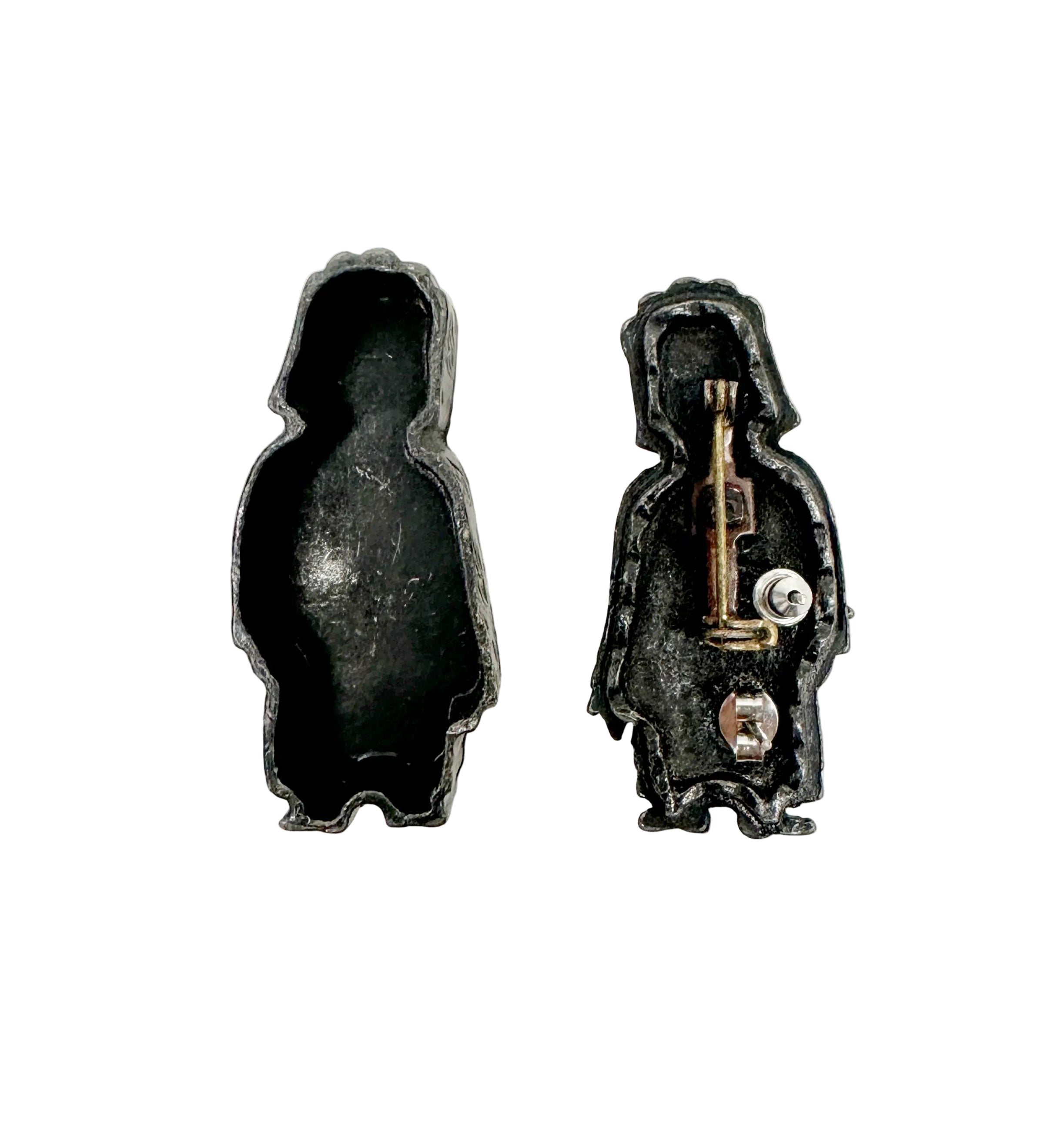 Vintage Torino Pewter Woman with Rose Earrings Box Set - Hers and His Treasures