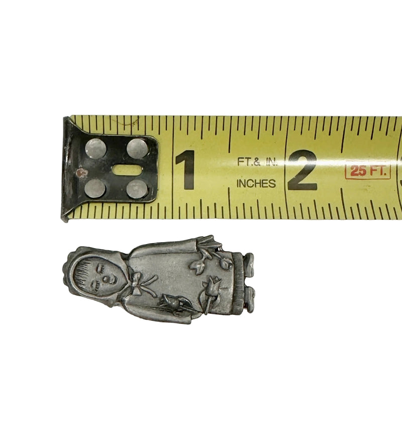 Vintage Torino Pewter Woman with Rose Earrings Box Set - Hers and His Treasures