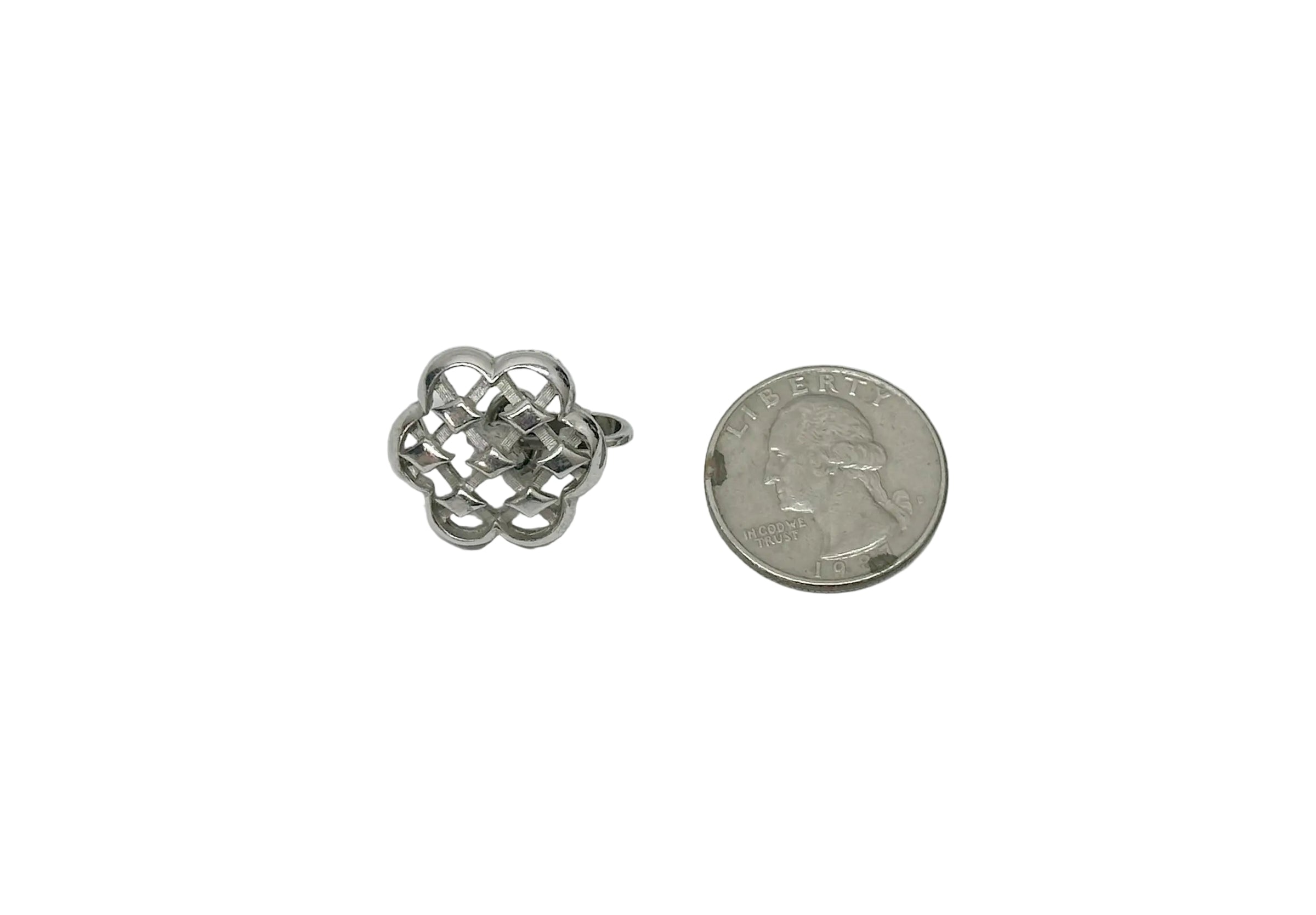 Vintage Trifari Silver Tone Celtic Knot Clip-On Earrings - Hers and His Treasures