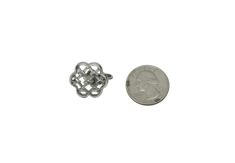 Vintage Trifari Silver Tone Celtic Knot Clip-On Earrings - Hers and His Treasures
