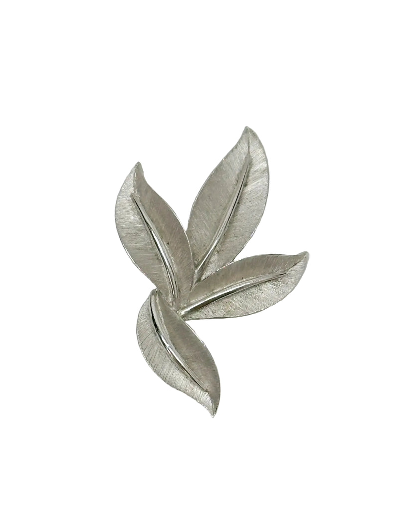 Vintage Trifari Silver Tone Leaf Brooch Pin - Hers and His Treasures