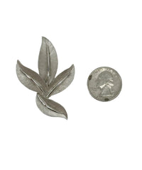 Vintage Trifari Silver Tone Leaf Brooch Pin - Hers and His Treasures