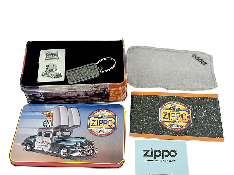 XIV 1998 Zippo Car Lighter and Keychain Set - Hers and His Treasures