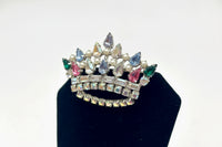 B. David Family Crown AB Rhinestone Brooch - Hers and His Treasures