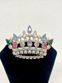 B. David Family Crown AB Rhinestone Brooch - Hers and His Treasures
