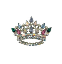 B. David Family Crown AB Rhinestone Brooch - Hers and His Treasures