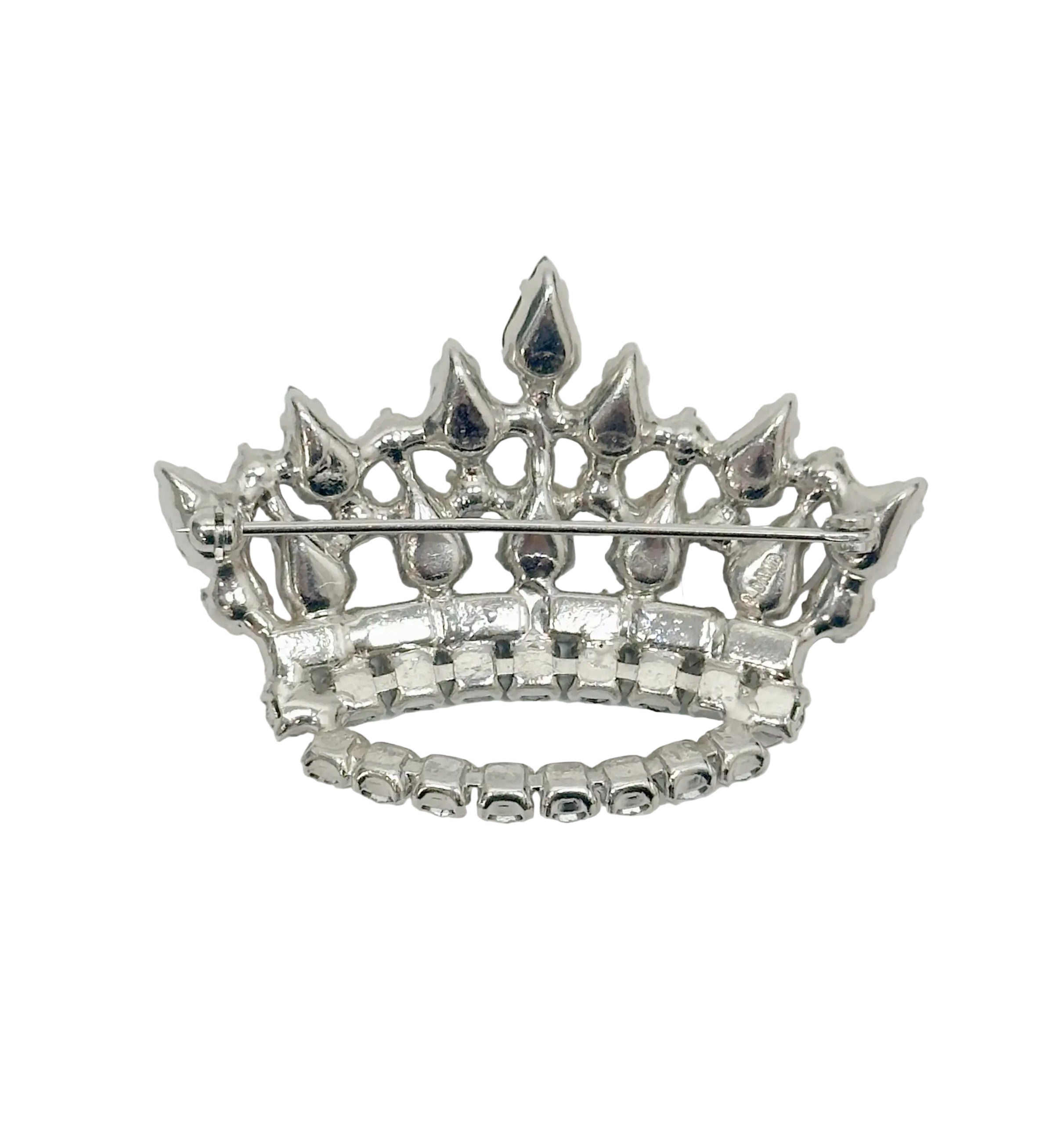 B. David Family Crown AB Rhinestone Brooch - Hers and His Treasures