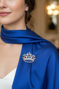 B. David Family Crown AB Rhinestone Brooch - Hers and His Treasures