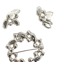 B. David Purple AB Rhinestone Wreath Brooch and Earring Set - Hers and His Treasures