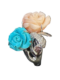 18K White Gold Bee Ring Size 7