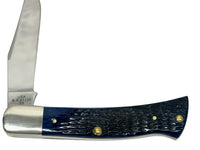 2026 Case XX Navy Blue Bone Rogers Jig Axe Handle Pocket Knife - Hers and His Treasures